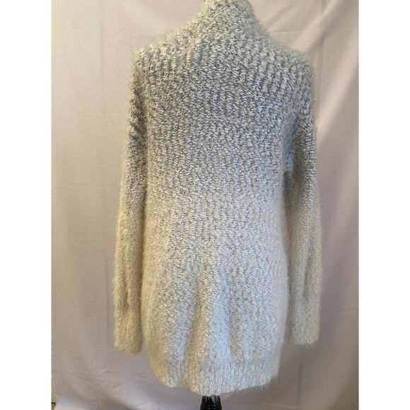 Womens large ombre cardigan sweater jacket soft in gray to cream by Ruby Moon - Picture 3 of 9